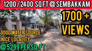 1200 SQFT PLOT IN SEMBAKKAM FOR SALE  IN TAMBARAM CORPORATION LIMIT [upl. by Hamfurd905]