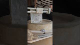 Jiggering plates this morning 🍽️ maker pottery plates plate clay shorts asmr [upl. by Woodcock678]