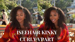 THE BEST CURLY HAIR EVER ISEEHAIR Mongolian Kinky Curly Vpart low maintenance  how I style ampblend [upl. by Nealah]