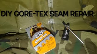 DIY Temporary Seam Seal Gear aid Gorilla waterproof tape ISRATEX [upl. by Nosreve800]