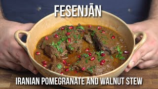 How to make Fesenjān Fesenjoon  A regal iranian Pomegranate and Walnut stew [upl. by Etiuqal849]