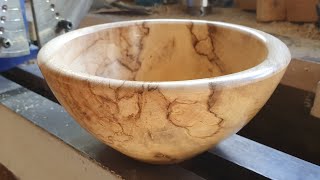 Woodturning Spalted Sycamore Bowl  Pro Tip [upl. by Deth567]