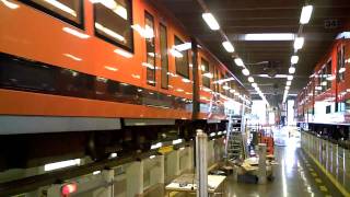 Metro Helsinki M200 moving inside maintenance hall [upl. by Einiar]