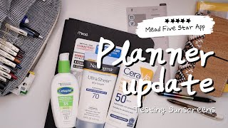 Planner Update  Mead Five Star Study App  Sunscreen Struggles  Composition Notebooks [upl. by Fletcher]