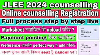 JLEE 2024 online counselling online registration full process step by step live  Payment pending [upl. by Fita]