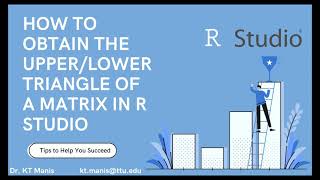 How to obtain the upperlower triangle of a matrix in R [upl. by Anileme672]