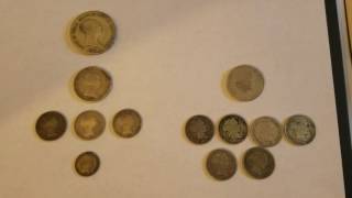 Spain Silver Coins Reales and Escudos from mid1800s [upl. by Dragde235]