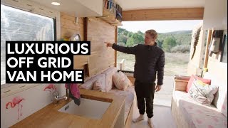 BUILDER shows how he made a LUXURY OffGrid BOX VAN Conversion [upl. by Raffaj]