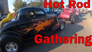 Gathering at the Roc Reliability Run 400 Hot Rods leaving Bartlesville Ok automobile GATR24 [upl. by Zailer]