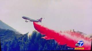 747 SuperTanker drops on Thomas Fire [upl. by Aleahs]