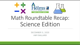 GED and HiSET Science Practice Questions Using Math  Math Roundtable Recap  December 3 2020 [upl. by Hayyim]