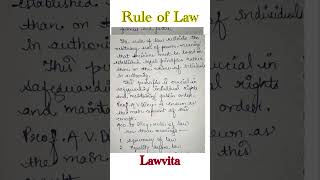 Rule of Law Meaning lecture with notes Lawvita ruleoflaw administrationlaw [upl. by Schwenk490]