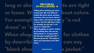 📚 READING CHALLENGE 4  Talking about clothes and colors📚 english readingchallenge [upl. by Sherrer]