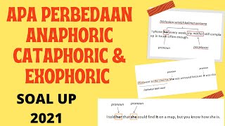 PERBEDAAAN ANAPHORIC CATAPHORIC DAN EXOPHORIC REFERENCE [upl. by Htebazie464]