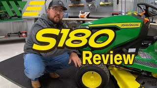 2021 John Deere S180 Riding Lawn Tractor Mower Review and Walkaround [upl. by Kreit]