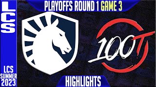 TL vs 100 Highlights Game 3  LCS Summer 2023 Playoffs Lower RND 1  Team Liquid vs 100 Thieves G3 [upl. by Corri]