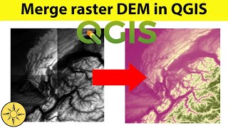 Merge raster DEM in QGIS [upl. by Powers624]