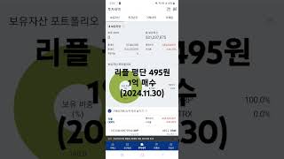 리플 평단 495원 1억 20241130 리플 xrp [upl. by Alitta]