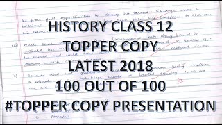 History class 12 topper answer sheet 2018 [upl. by Tongue]