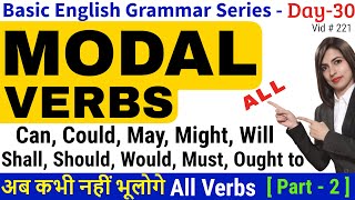 All Modal Verbs in English Grammar  What are modals [upl. by Eadrahs925]