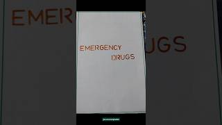 EMERGENCY DRUGS DRUG FILE ASSIGNMENT emergencydrugs nursing [upl. by Ylrebmik]