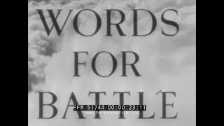 1941 BRITISH PATRIOTIC PROPAGANDA FILM quotWORDS FOR BATTLEquot SIR LAURENCE OLIVIER 51744 [upl. by Meek]