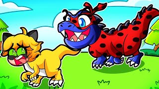 LADYBUG AND CATNOIR SE CONVIERTEN EN UN GIGANTE TREX en ROBLOX 😨 [upl. by Rozalin]