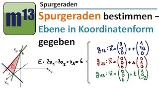 Spurgeraden berechnen Ebene in Koordinatenform gegeben [upl. by Shute]