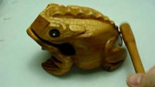 Wooden frog song from tawaicentercom Thailand [upl. by Annaehs8]