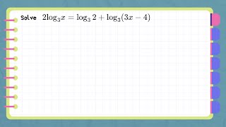 Solving Logarithmic Equation [upl. by Annaet12]