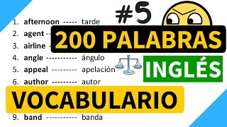 200 palabras importantes en inglés y su significado en español con pronunciación Vocabulario 5 [upl. by Anaitat]