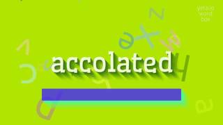 ACCOLATED  HOW TO PRONOUNCE ACCOLATED accolated [upl. by Aliakim]