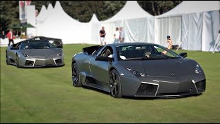 RARE Lamborghini Reventon Coupe and Roadster start up driving and revs [upl. by Remlap]