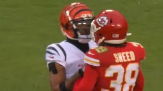 Ja’Marr Chase amp L’Jarius Sneed FIGHT After Play 😳 Bengals vs Chiefs 2023 Highlights [upl. by Thorncombe704]