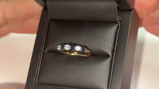 LFRD439S Diamond amp Sapphire 7 stone ring 086ct 9k Gold [upl. by Ahsenahs]