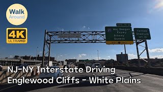 【4K60】 NJNY Interstate Driving Englewood Cliffs NJ  White Plains NY [upl. by Aihsile918]