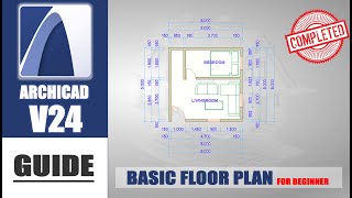 Archicad 24 Basic Floor Plan Tutorial For Beginner COMPLETE [upl. by Htrag267]