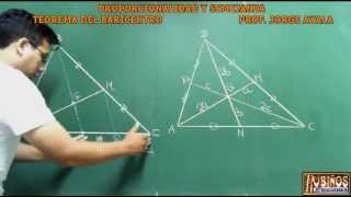 EL TEOREMA DEL BARICENTRO DEMOSTRACION EN PROPORCIONALIDAD GEOMETRICA [upl. by Buseck]