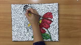 Egg shell mosaic Egg shell painting art tutorial  قشرة البيضة فن الرسم تعليمي [upl. by Goldie]