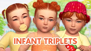 INFANT TRIPLETS  full cc list  Sims 4 Create A Sim [upl. by Sello]