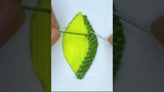 Beginner Friendly The EASIEST Hand Embroidery Leaves EVER ✌️ shorts trending embroidery art [upl. by Siuoleoj266]