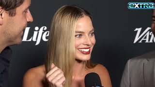 Margot Robbie REACTS to Ryan Gosling’s ‘Barbie’ Grammy Nom Exclusive [upl. by Gall]