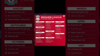 Liverpool Fixtures 202425 liverpool football [upl. by Tami812]