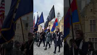 Shorts 1111 Armistice Day  Ypres  Ieper Belgium  Lest We Forget  Parade from Menin Gate [upl. by Claudelle]