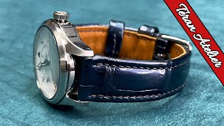 Making a CROCODILE Leather Watch Strap Free PDF Pattern [upl. by Nivart]