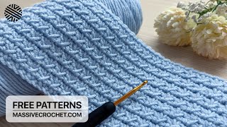 SUPER EASY Crochet Pattern for Beginners 🩵⚡️Crochet Stitch for Baby Blanket Bag amp Scarf [upl. by Suiratnod]