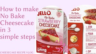 NO BAKE STRAWBERRY CHEESECAKE EASY RECIPE asmrsounds cheesecake recipe [upl. by Harsho591]