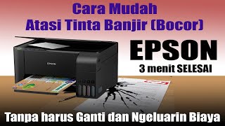 CARA CEPAT MENGATASI TINTA PRINTER YANG BANJIR BOCOR EPSON EPSON L3110l220L350L355L360L360 [upl. by Litha970]