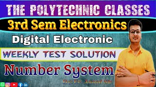 Digital Electronics  weekly live Test Solution  PYQ Number System  3rd Sem  Electronics Engg [upl. by Areht]