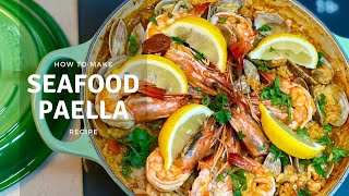 Spanish Paella with Chorizo and Seafood  Le Creuset Casserole [upl. by Holbrooke]